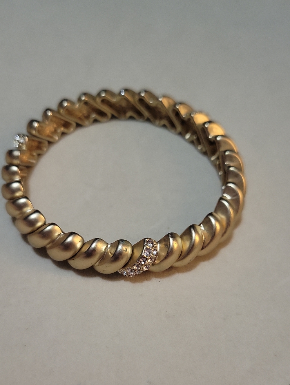 Chico's Gold-Tone Twisted Stretch Bracelet with Crystal Accent